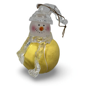 Vintage Tennis Ball Christmas Ornament 3" Resin Plastic & Glass Holiday Sports